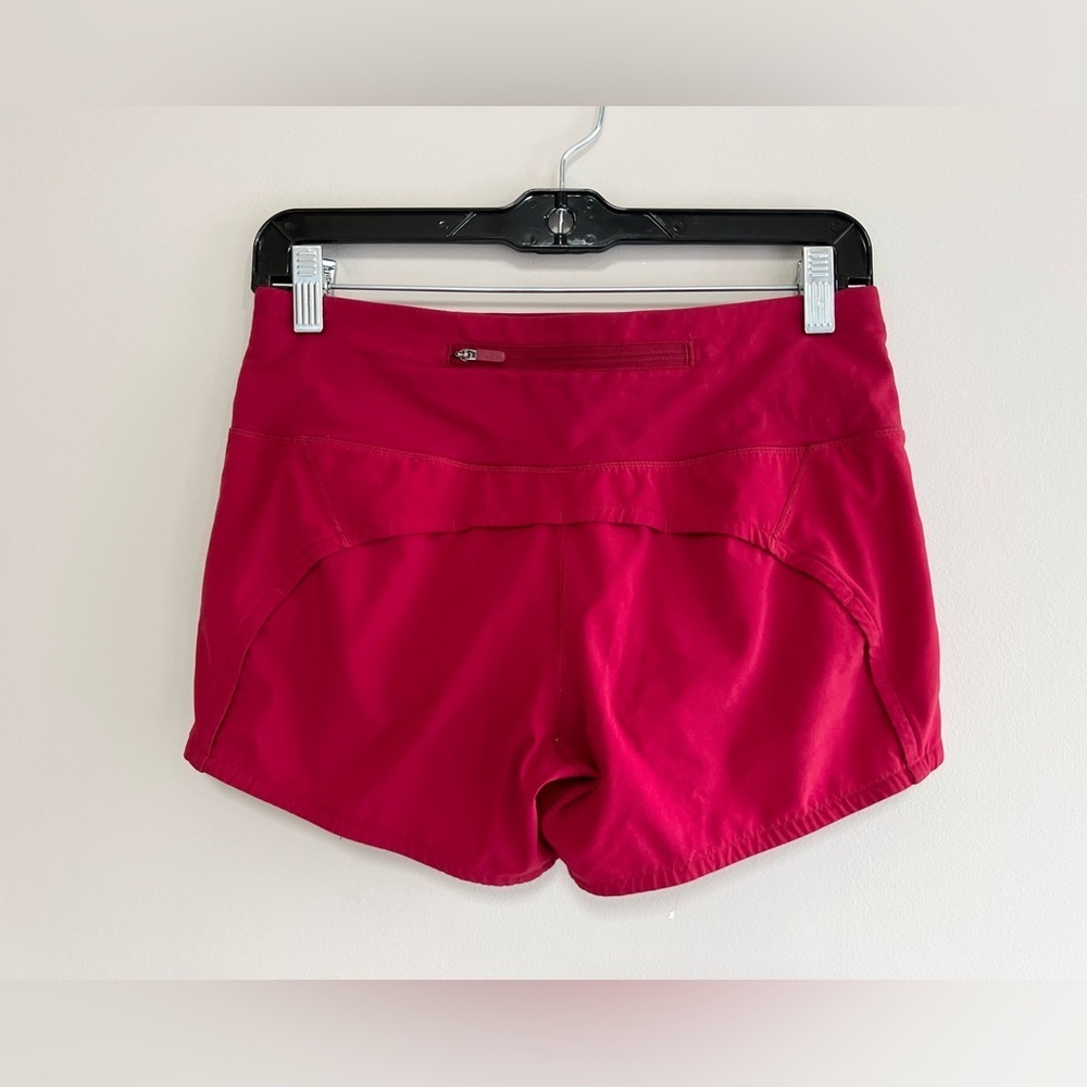 Lululemon Run Times Shorts II 4” Lightweight Low Rise Athletic Pockets Red, 4 - Picture 3 of 12